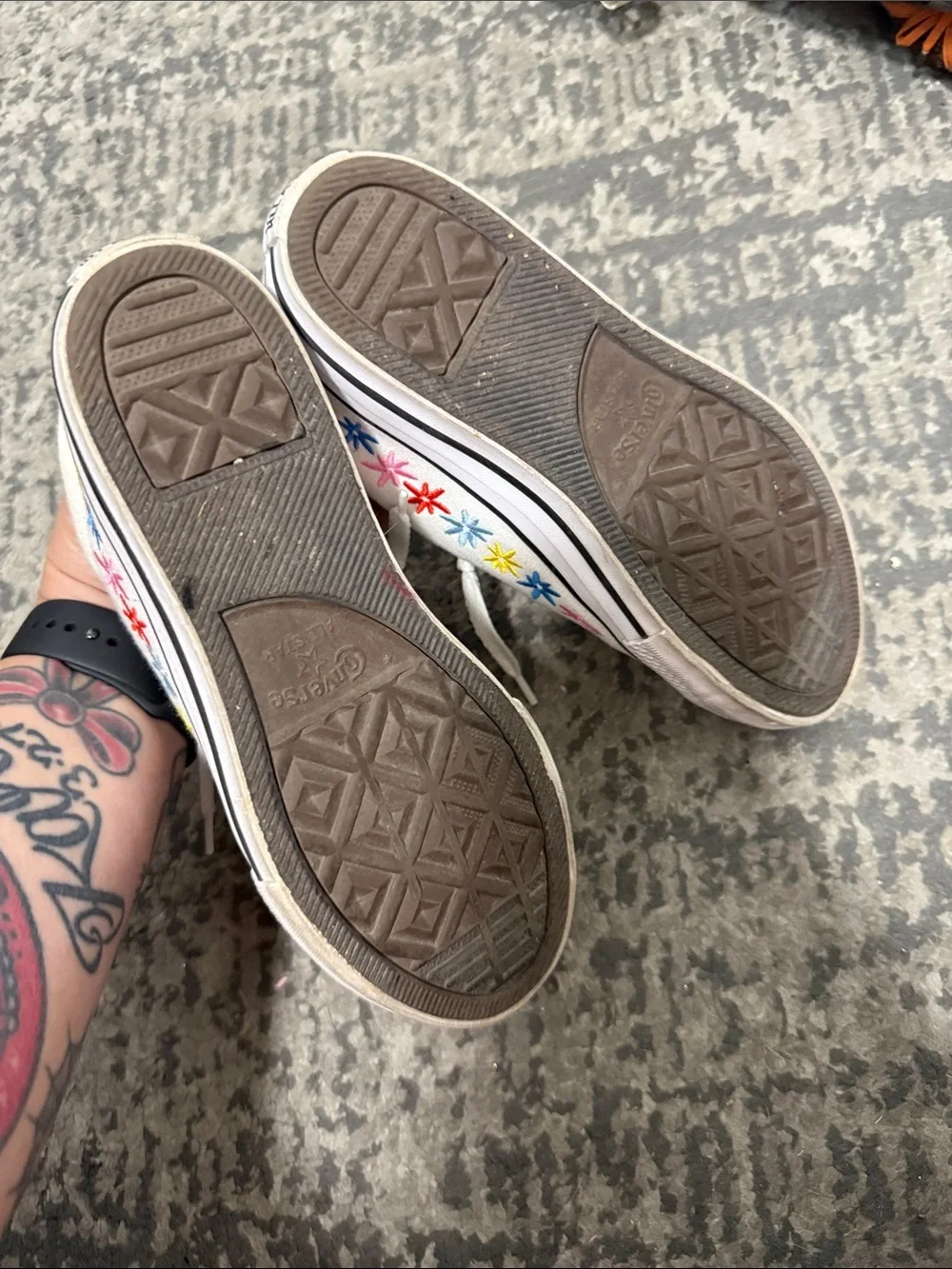 Converse White and Pink Kids Low Top Sneakers